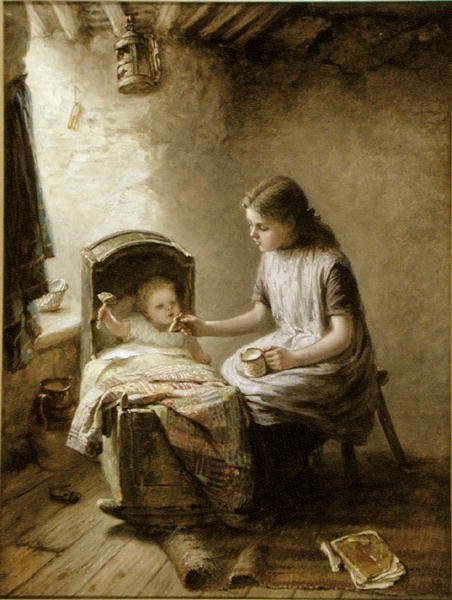 Tea Time (olaj, vászon) alkotó: Jane Maria Bowkett