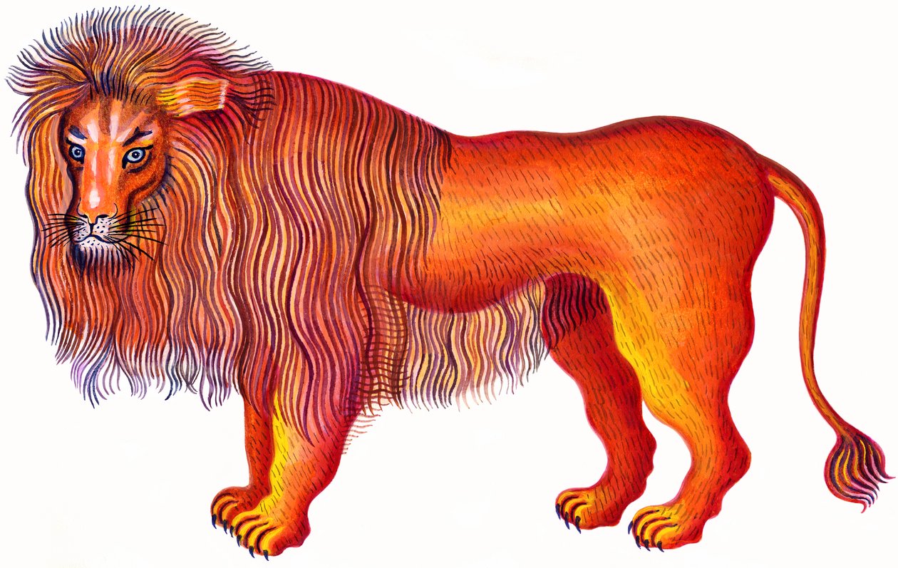 Oroszlán Oroszlán, 1996 (tinta és gouache) alkotó: Jane Tattersfield