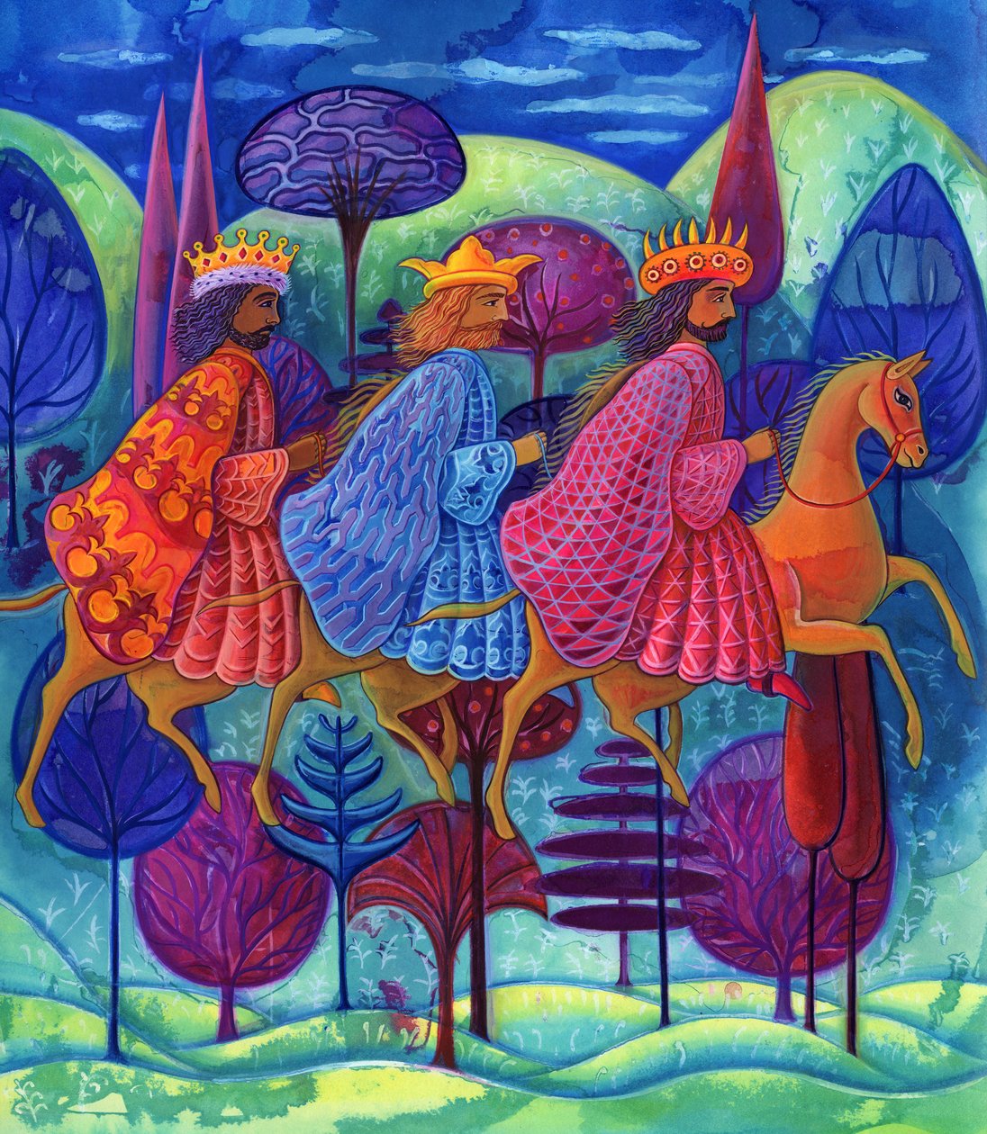 A három királyok karácsonya, 2004 (tinta és gouache) alkotó: Jane Tattersfield