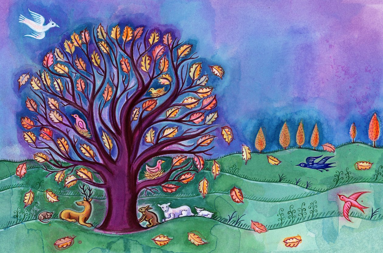 Tree in Autumn, 2002, (tinta és gouache) alkotó: Jane Tattersfield