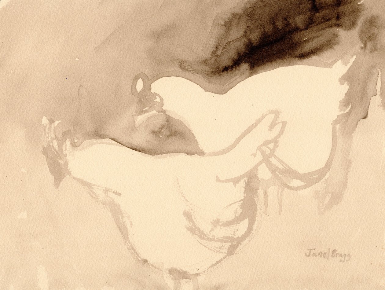 Schuh Farm Chickens, 2019 körül (tinta, papír) alkotó: Janel Bragg