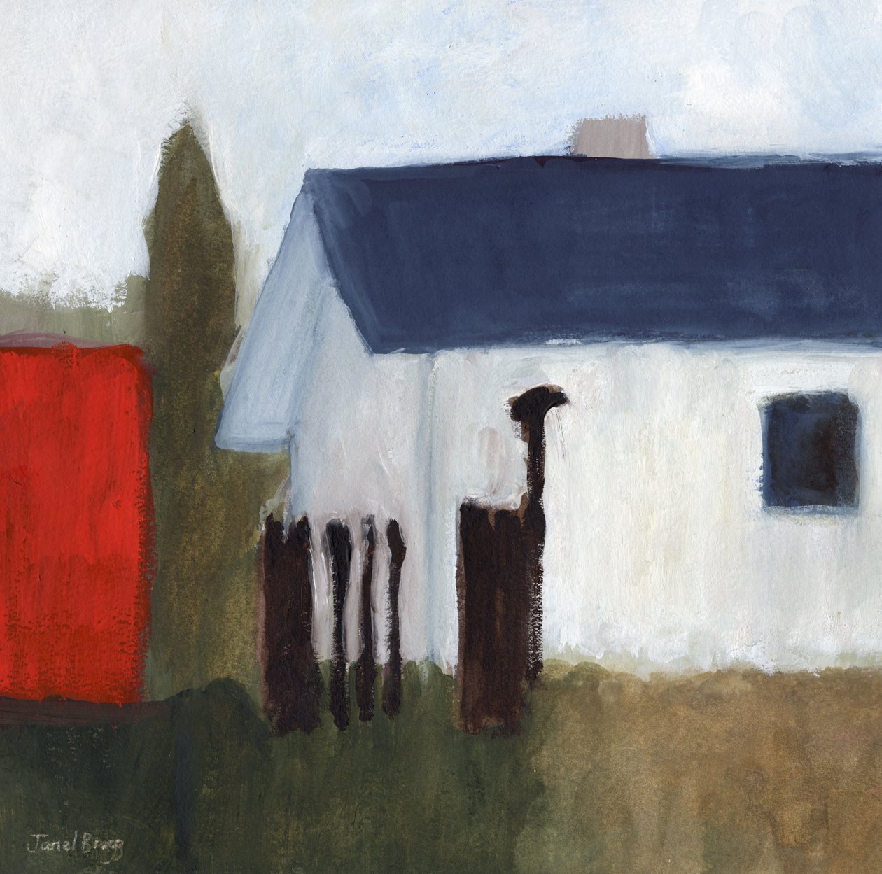 Shed on 7th Street, 2018 körül (akvarell és kazein, papír) alkotó: Janel Bragg