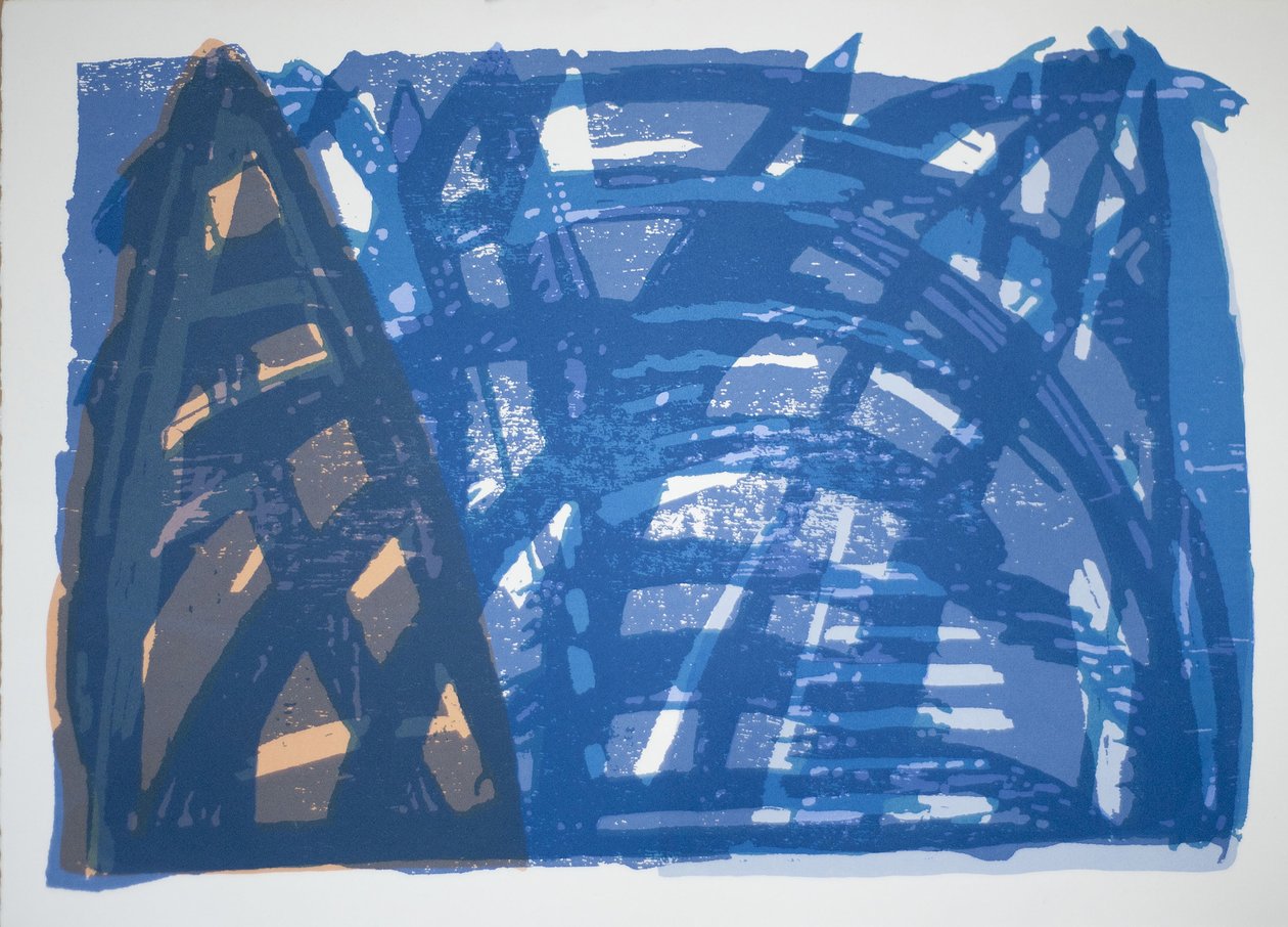 Head On (iv), 2014 (Láncfűrész fametszet és szitanyomás) alkotó: Janet McKenzie