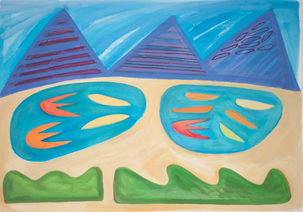 Belül fekvő táj, 2015 (akvarell és gouache, papíron) alkotó: Janet McKenzie