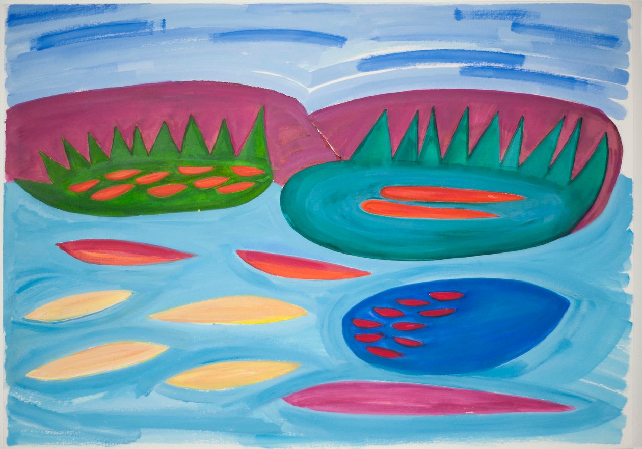 Hegyek és medencék, 2015 (akvarell és gouache) alkotó: Janet McKenzie