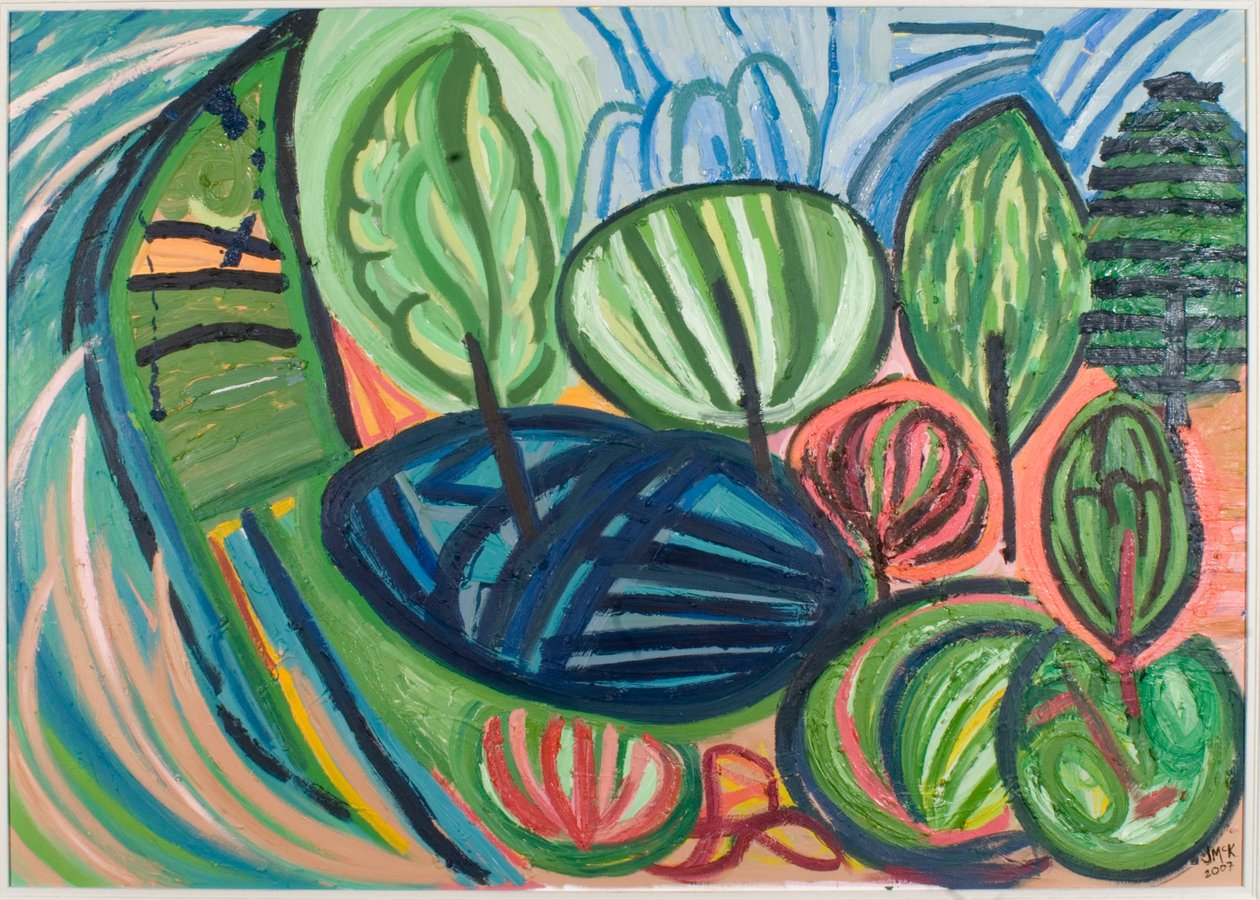 Wormiston Wood, nyár, 2007 (olaj, vászon) alkotó: Janet McKenzie