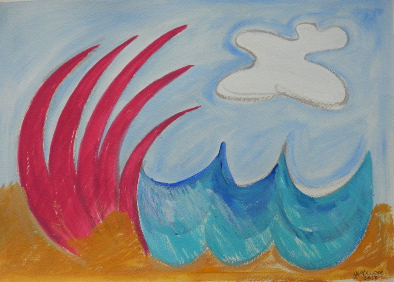 Wormiston tenger, 2013 (guache és akvarell papíron) alkotó: Janet McKenzie