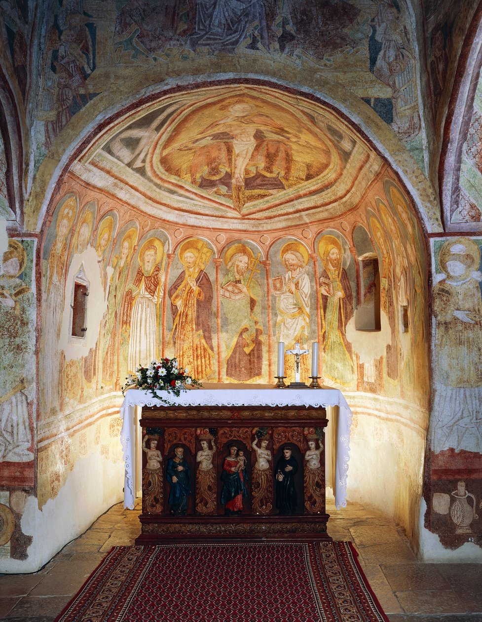 Hrastovlje erődtemplom, Szentháromság-templom, Apostolok (1490), részlet Janez Iz Kastva, Szlovénia freskóiból alkotó: Janez Kastav