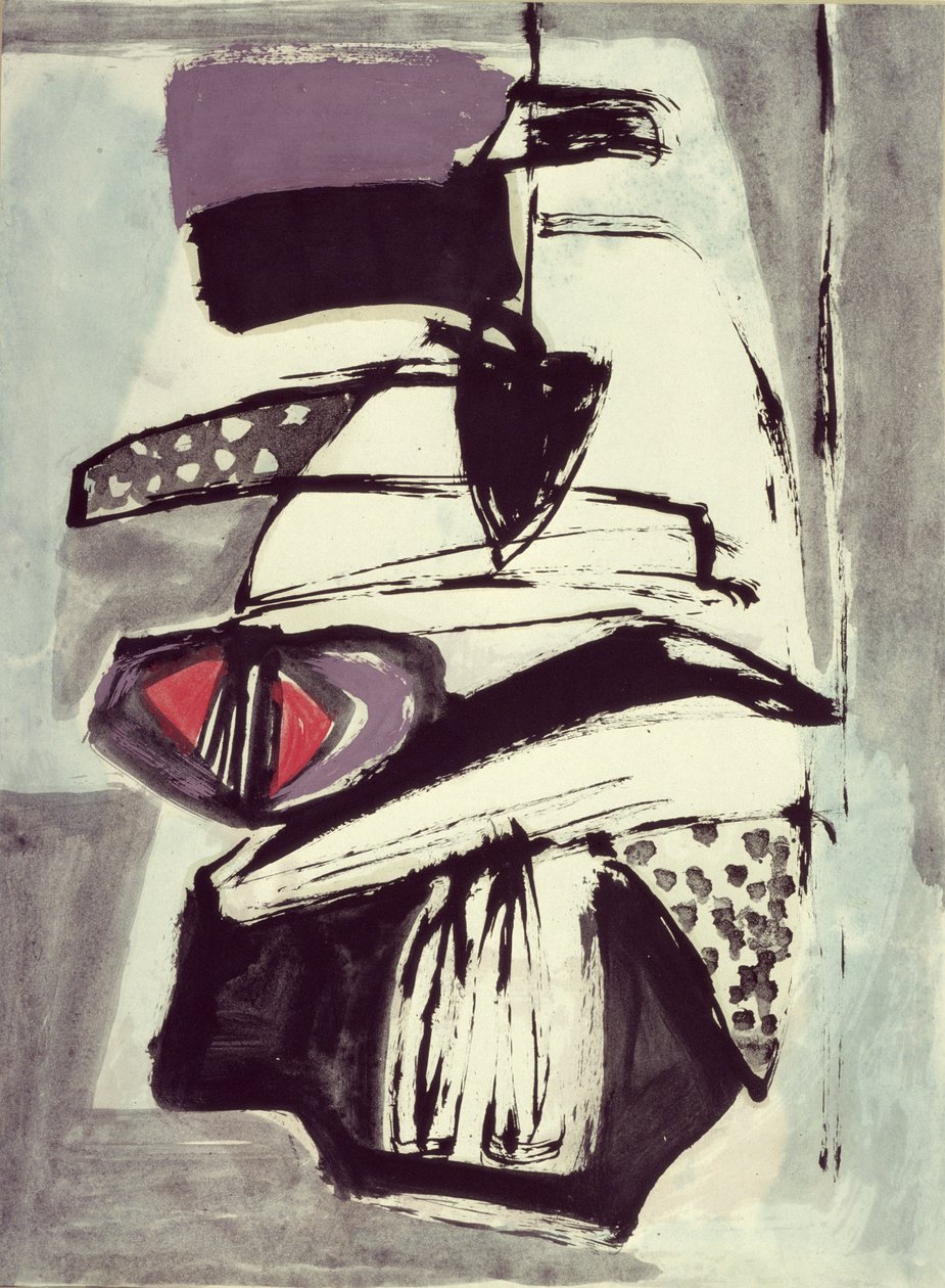 Összetétel (akvarell és gouache papíron) alkotó: Jankel Adler