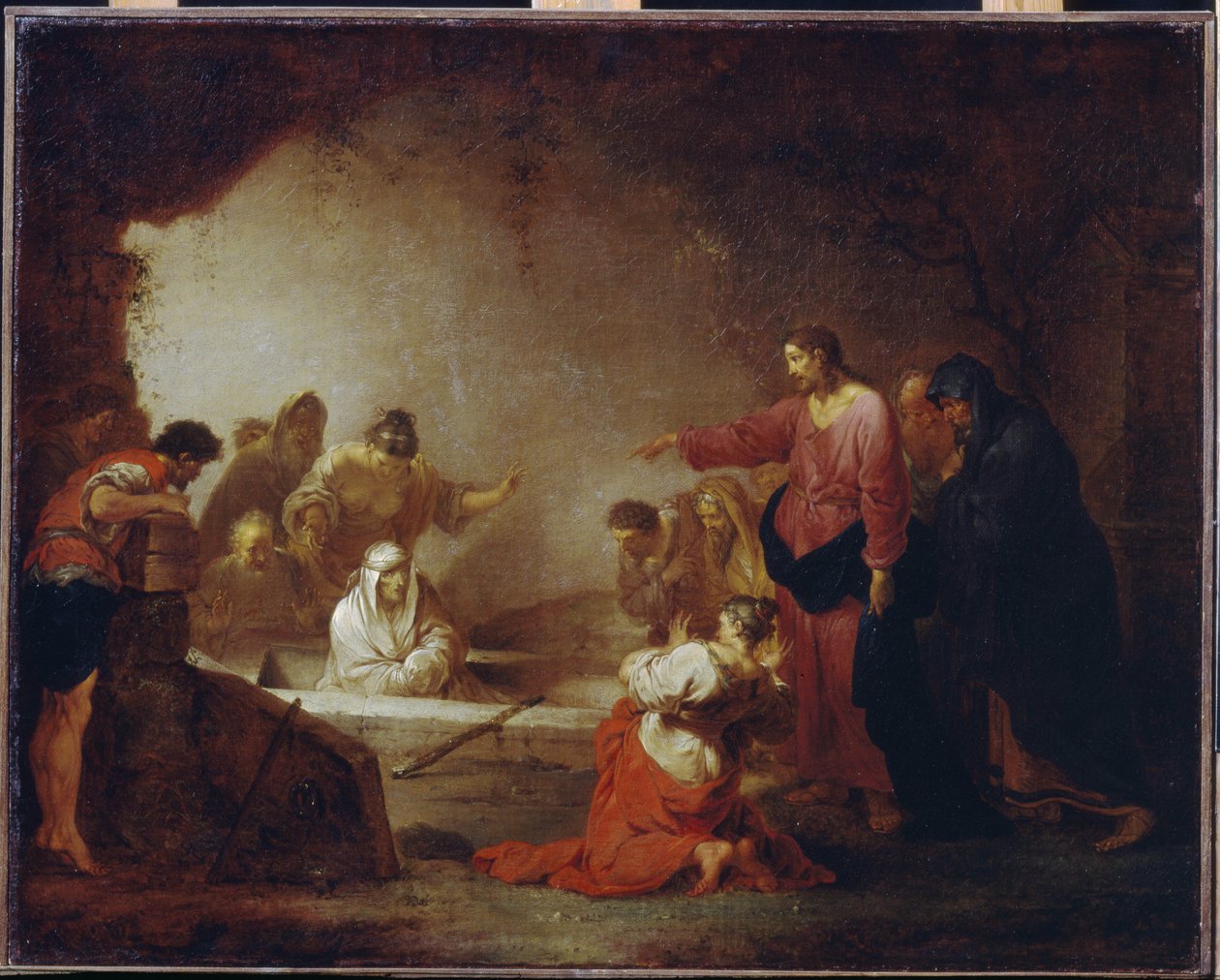 Lázár feltámasztása. (Betániai Lázár). Johann Rosso Januarius Zick (1730-1797) festménye, olaj, vászon, 1793 körül. 18. századi német művészet. Állami A. Puskin Szépművészeti Múzeum, Moszkva. alkotó: Januarius Zick