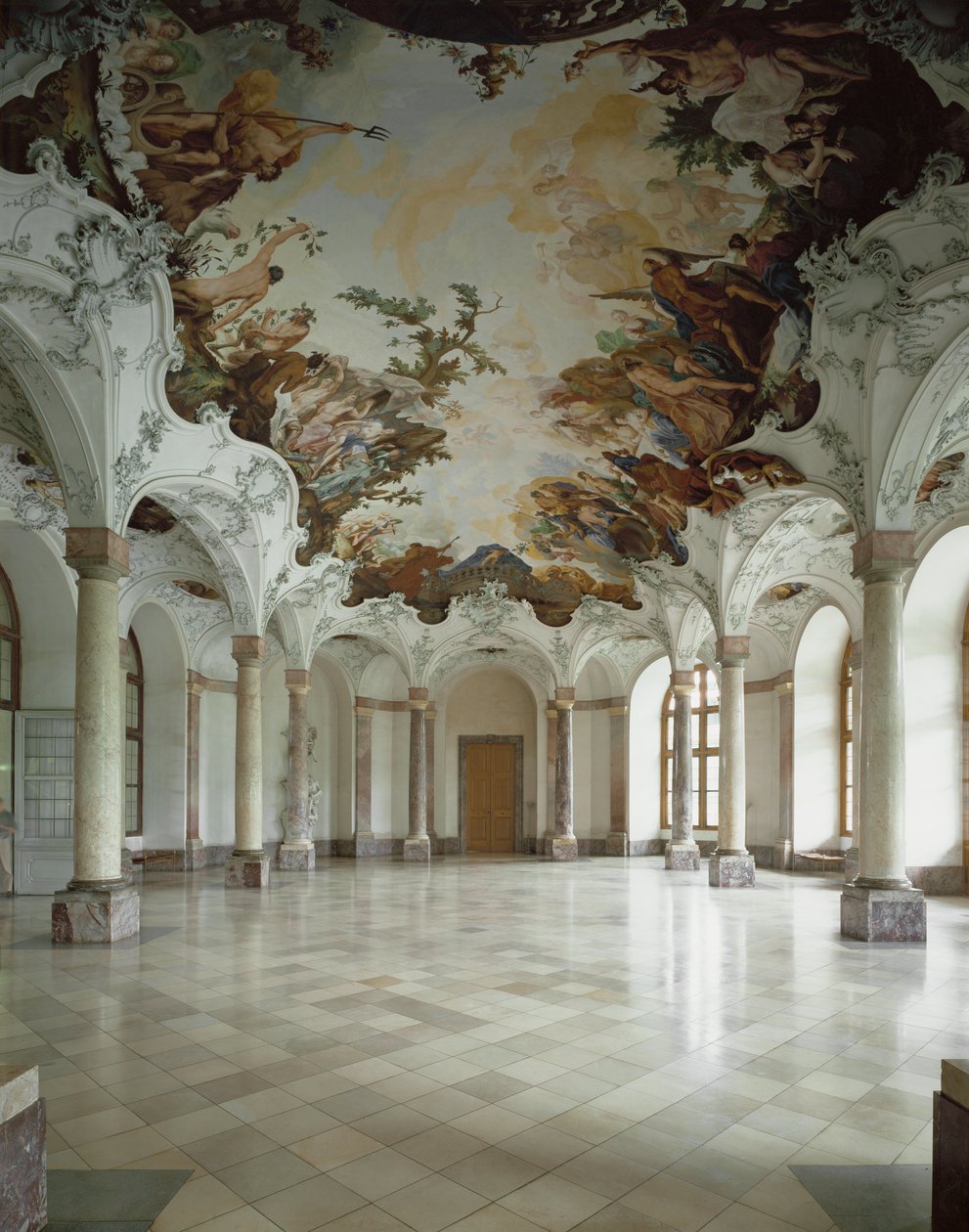 Würzburgi rezidencia, Sala Terrena, Würzburg, Németország (freskó) alkotó: Januarius Zick