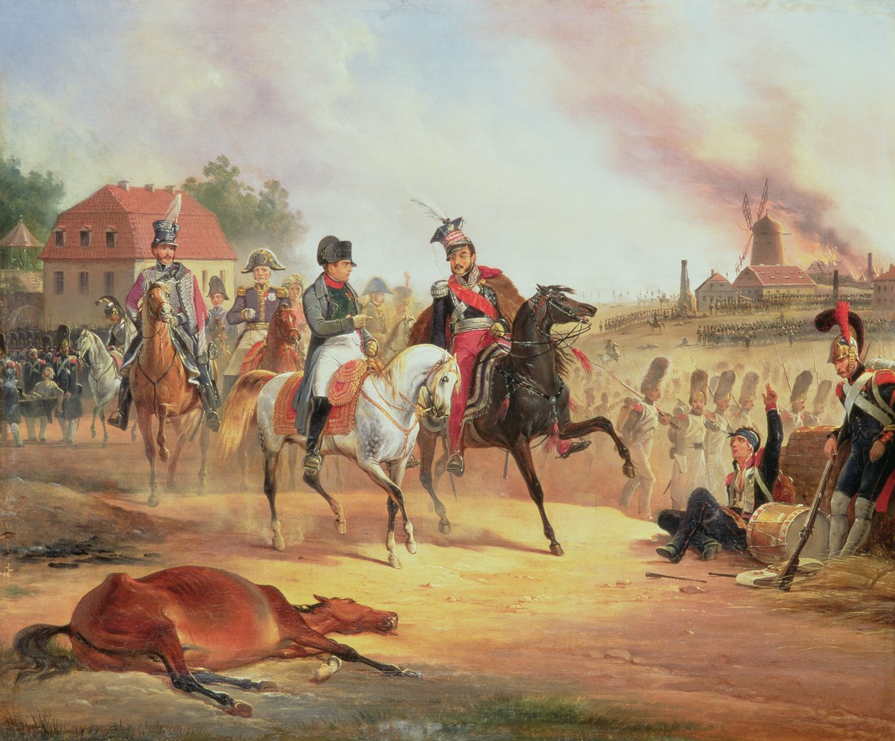Napóleon és Joseph Poniatowski herceg a lipcsei csatában, 1813. október 19-én, 1837. alkotó: January Suchodolski