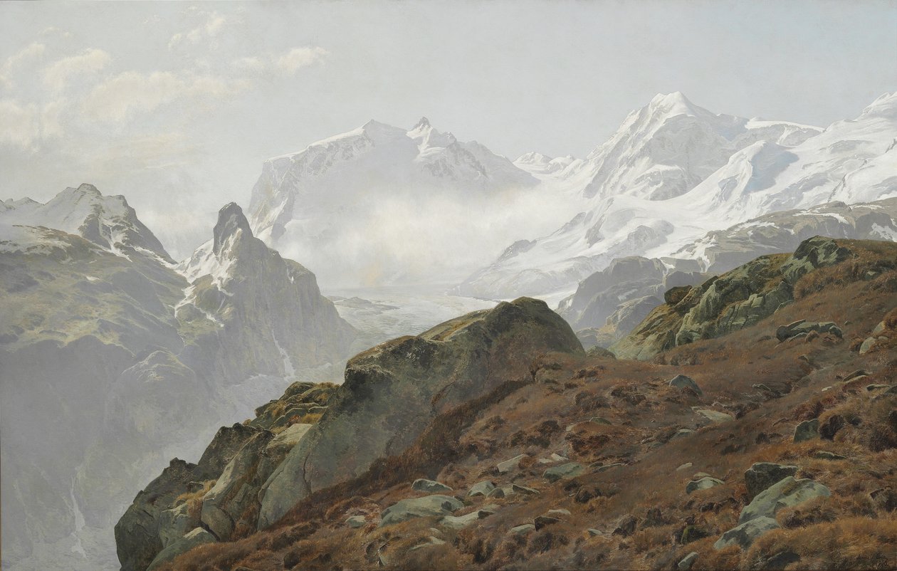 Monte Rosa. Reggel a Magas -Alpokban alkotó: Janus La Cour