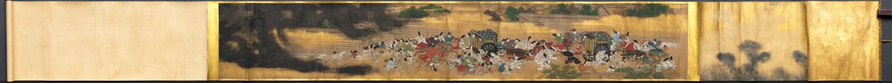 Tűz elől menekülő emberek alkotó: Japan, Edo period
