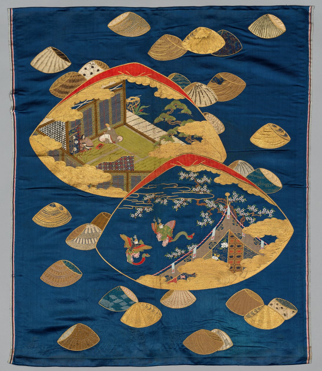 Ajándékborító (Fukusa) Tale of Genji Shell-Matching Game-vel alkotó: Japan, Meiji period