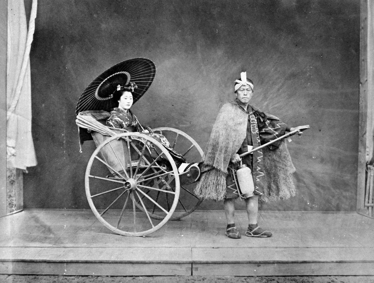 Gésa riksában, 1870 körül alkotó: Japanese Photographer