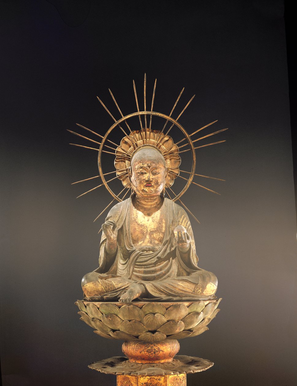 Jizo Bosatsu (Ksitigarbha), Kamakura-korszak (1185-1333), a 13. század második fele (fa, lakk és aranylevél) (lásd még: 394837) alkotó: Japanese School
