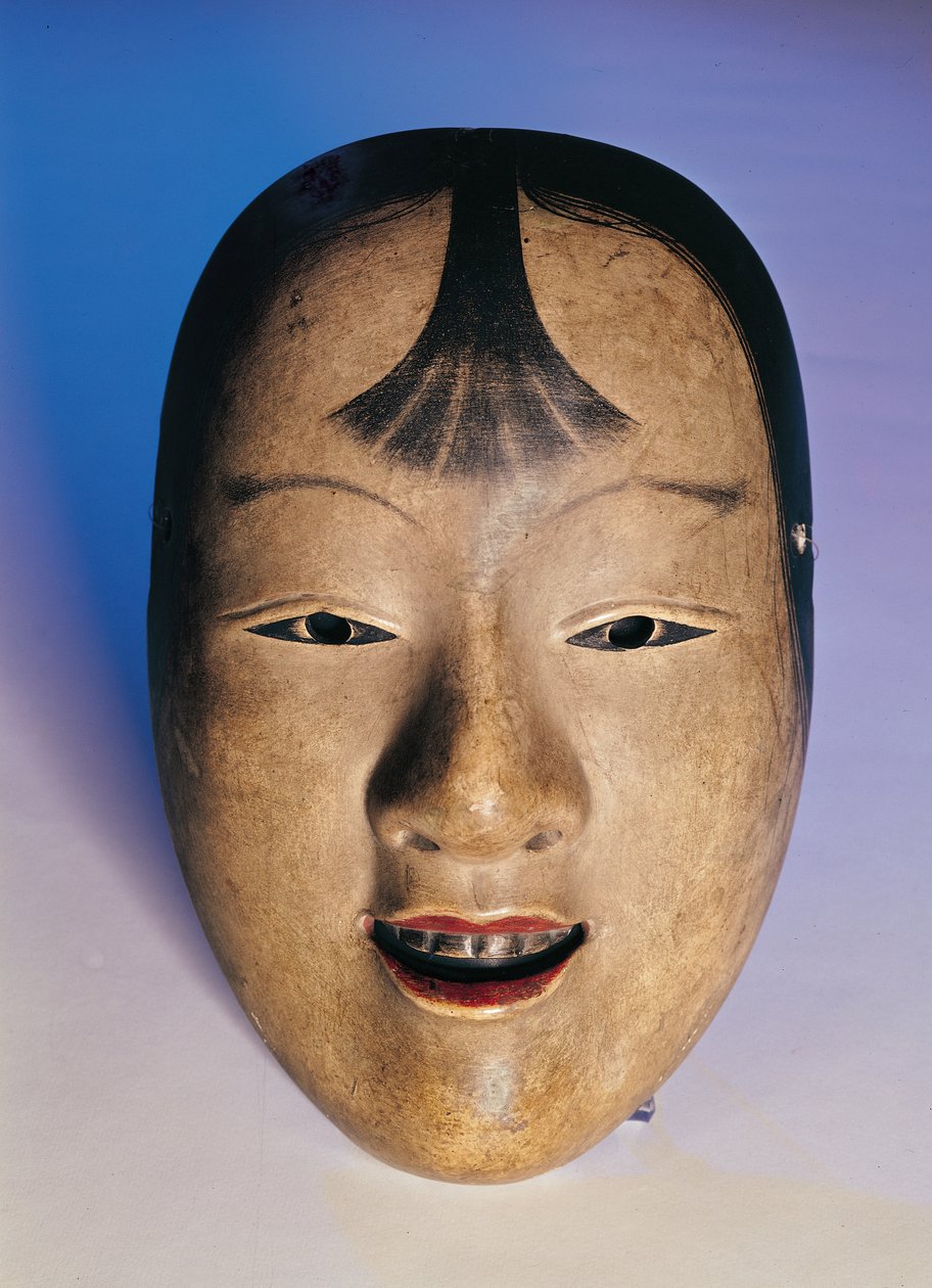 Noh színházi maszk egy Kasshiki nevű fiatal fiúról, 15-19. század (lakkozott fa) alkotó: Japanese School