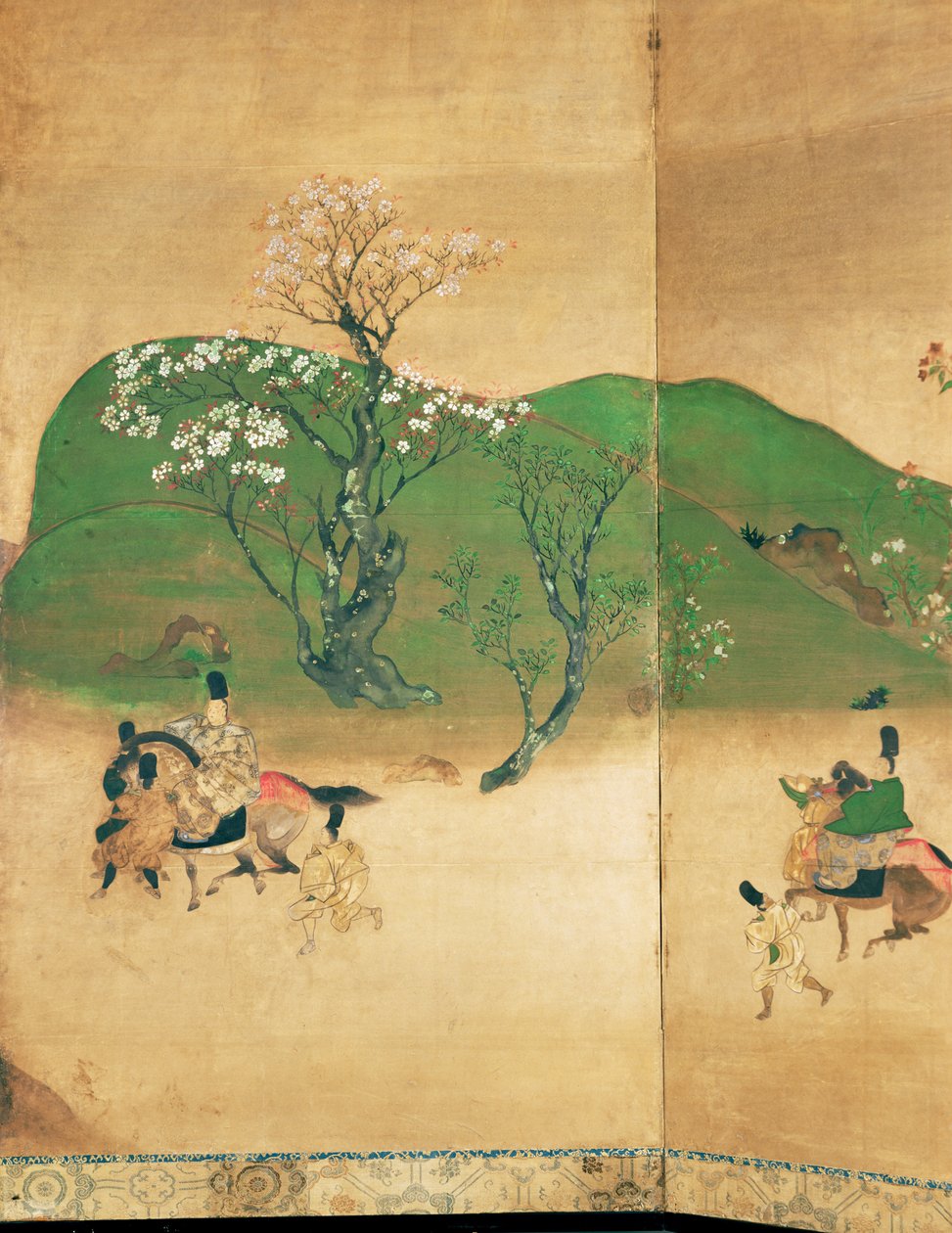 Sógun turné tavasszal, Edo-korszak (1603-1867) (tinta papíron) alkotó: Japanese School