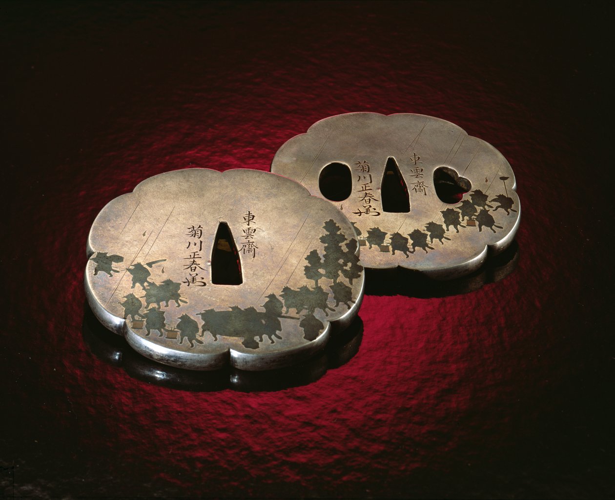 Tsuba kardőr, Edo-korszak (1603-1867) (ezüst) alkotó: Japanese School