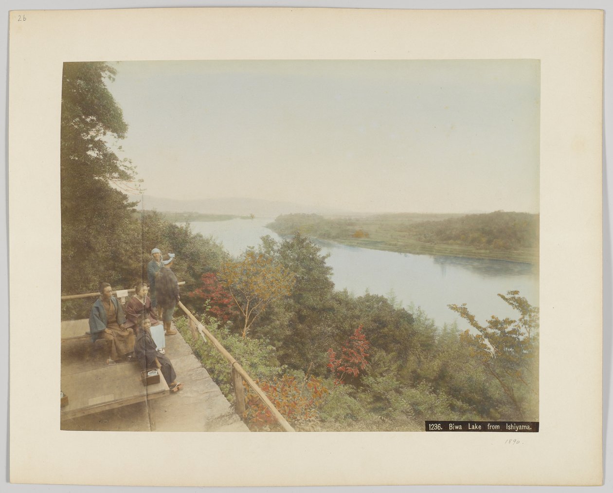 Biwa-tó Ishiyama-ból, Shiga prefektúra, Japán (kézzel színezett fekete-fehér fotó) alkotó: Japanese Photographer