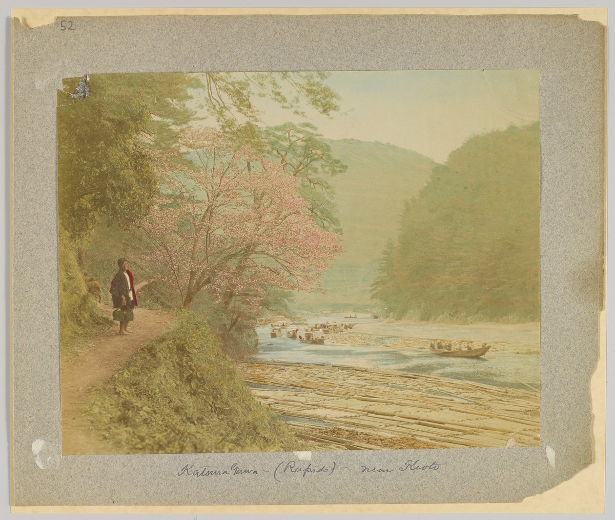 Katsura-Gawa, Kyoto közelében, Japán (kézzel színezett fekete-fehér fotó) alkotó: Japanese Photographer