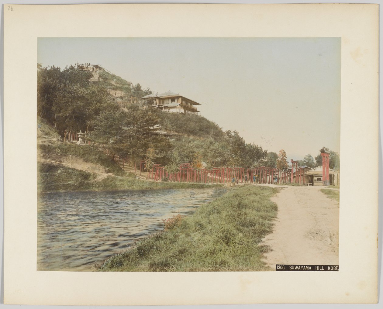 Suwayama Hill, Kobe, Japán (kézzel színezett fekete-fehér fotó) alkotó: Japanese Photographer