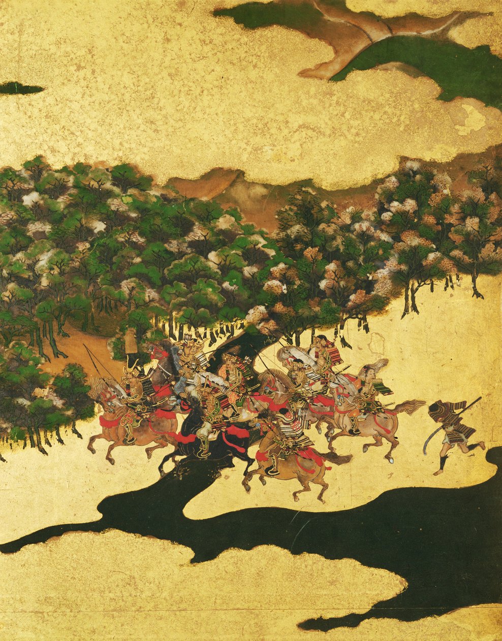Hogen-i csata 1156-ban, Momoyama-korszak (1568-1615) (tinta papíron) alkotó: Japanese School