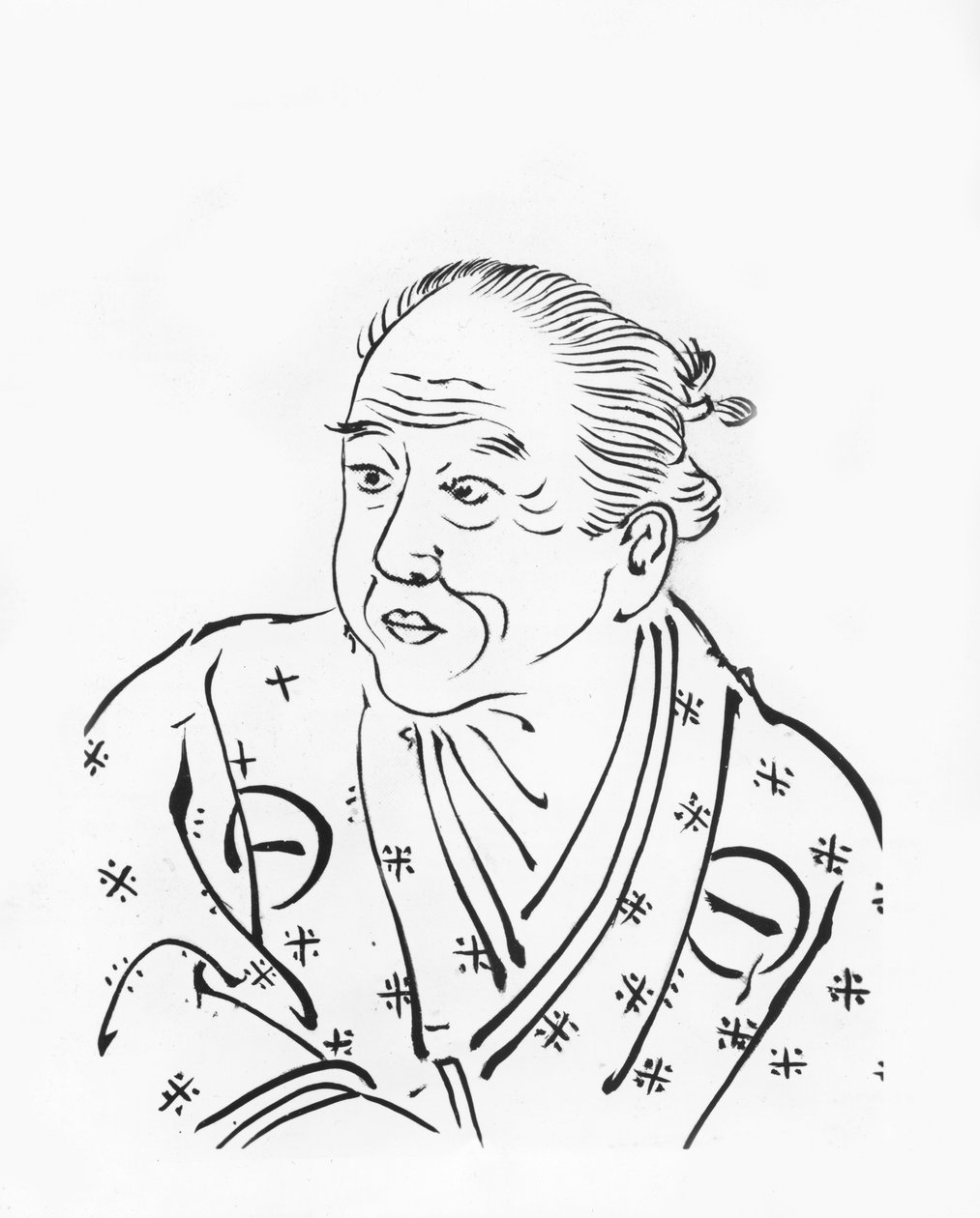 Chikamatsu Monzaemon (fametszet) alkotó: Japanese School