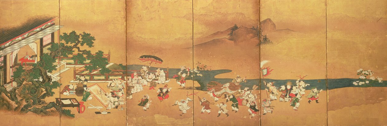 Kínai gyerekek játszanak, Edo-korszak alkotó: Japanese School