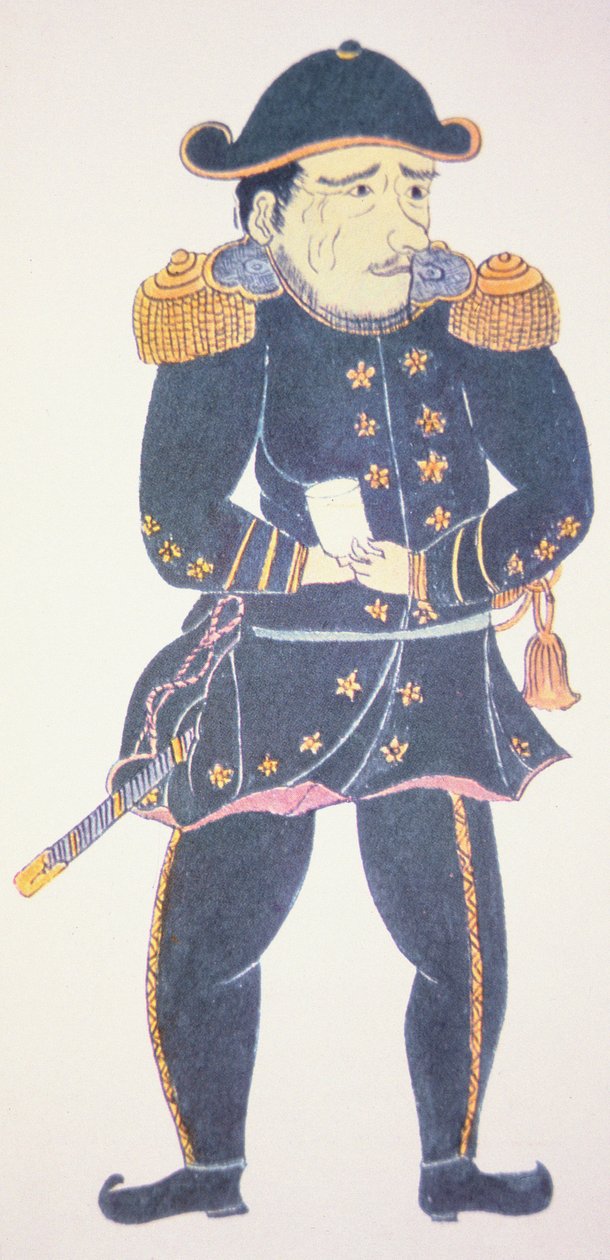 Commodore Perry Japánban – egy japán művész benyomása alkotó: Japanese School