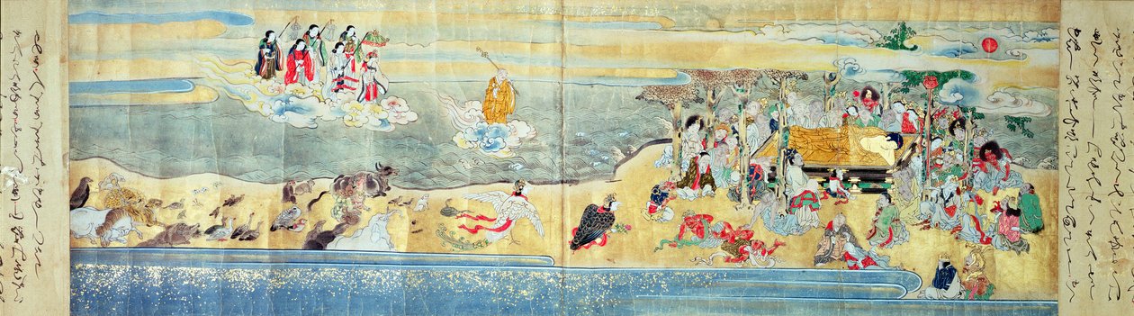 Buddha halála (festett tekercs) alkotó: Japanese School