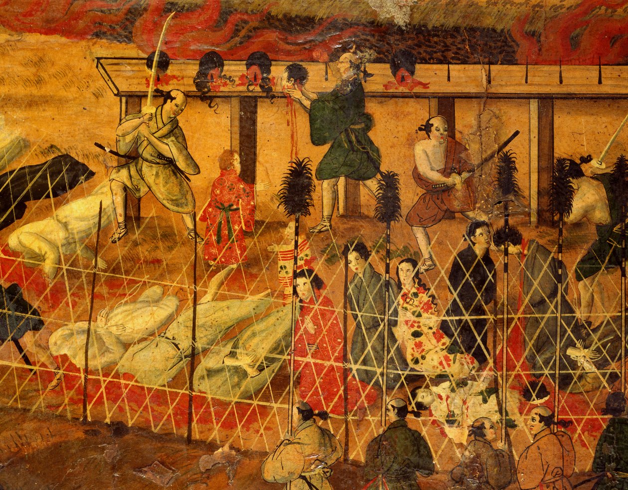 Részlet A jezsuiták vértanúságából Japánban 1622-ben (akvarell papíron) alkotó: Japanese School