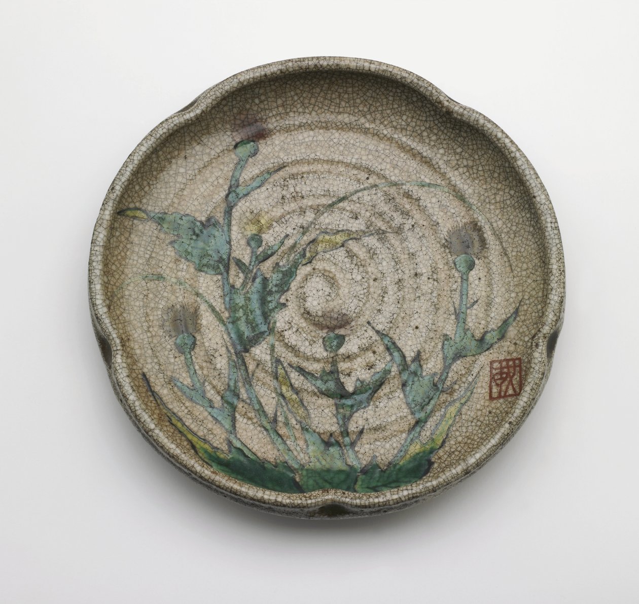 Ötkaréjos tálalótál, Gifu prefektúra, Edo-korszak (kerámia) alkotó: Japanese School