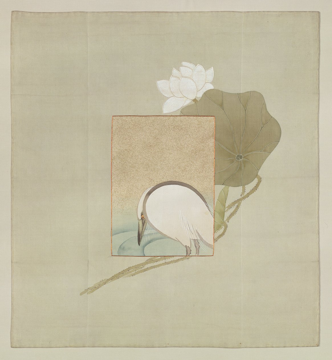 Ajándékborító, Meiji-korszak (1868-1912) (festett selyem, hímzett szálakkal) alkotó: Japanese School