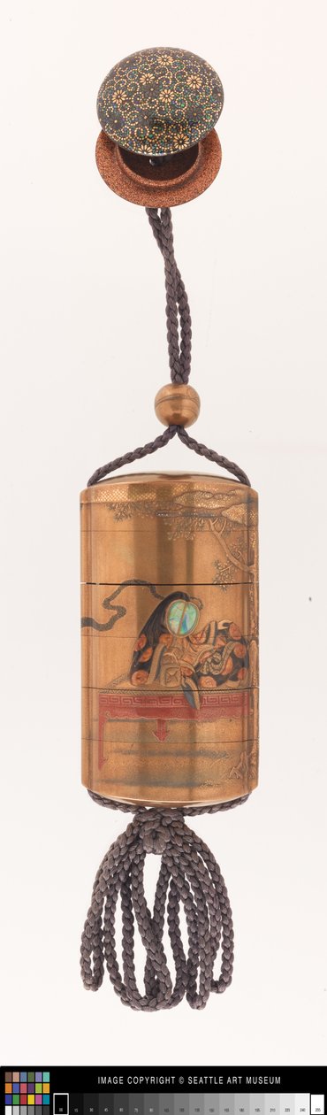 Inro díszített udvarhölgy, ojime, ill netsuke alkotó: Japanese School