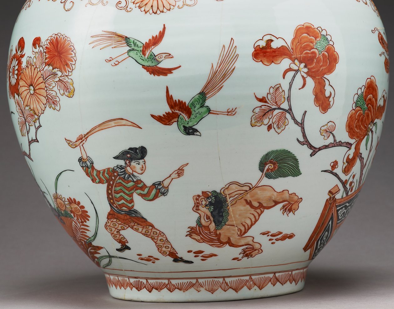Nagy üvegváza, Hollandiában, imari stílusban díszítve, Ko-Imari, 17. század vége (a cserépedény zománcozott mázzal) (117741 részlet) alkotó: Japanese School
