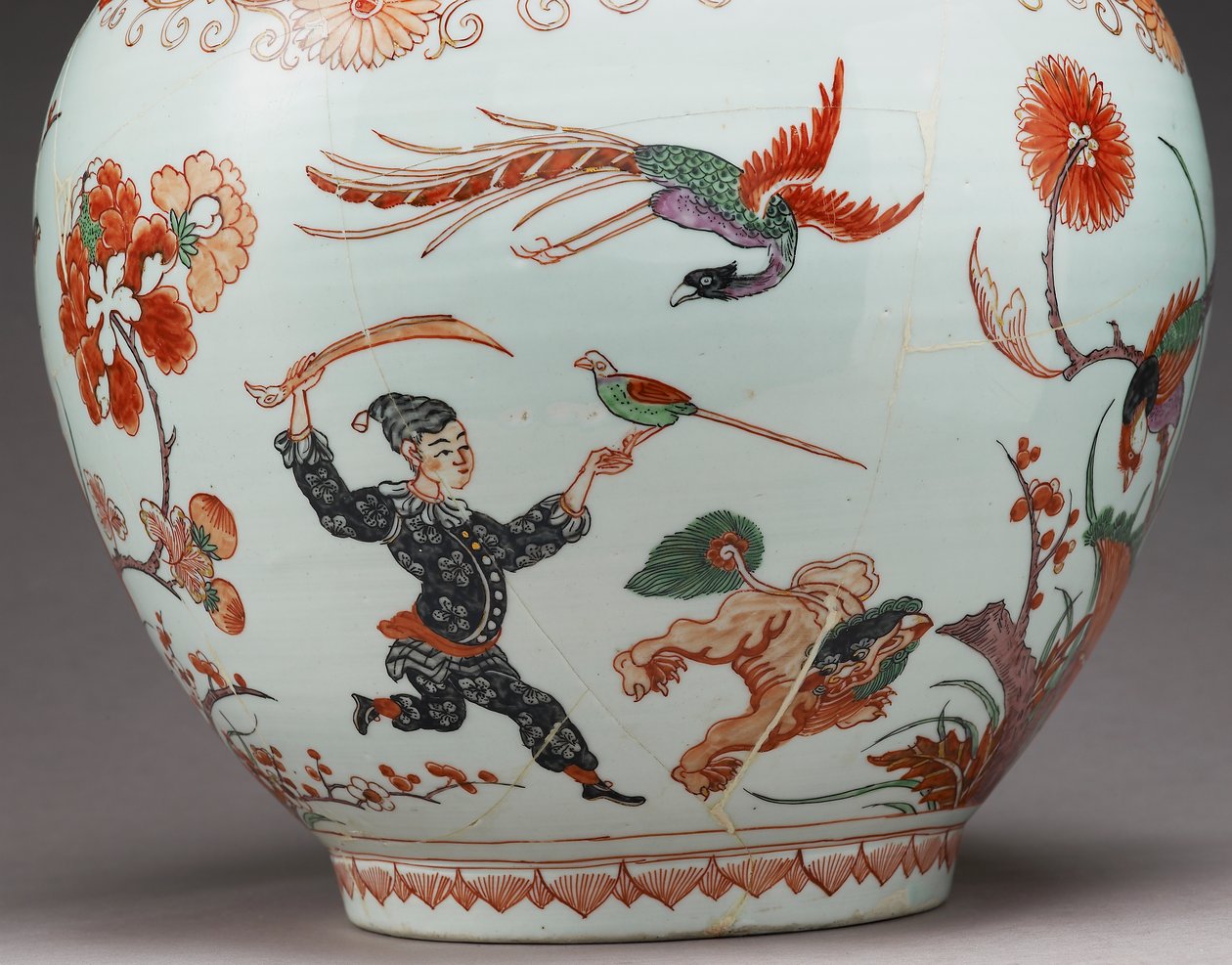 Nagy üvegváza, Hollandiában, imari stílusban díszítve, Ko-Imari, 17. század vége (a cserépedény zománcozott mázzal) (117741 részlet) alkotó: Japanese School