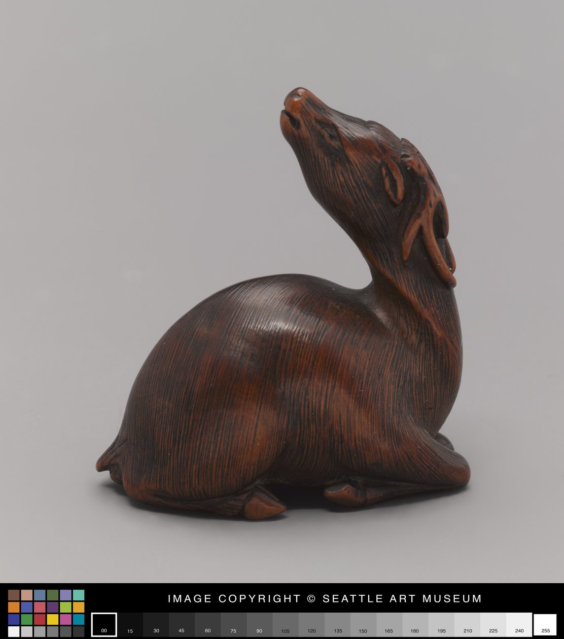 Netsuke szarvasként mintázva, 19. század közepe (Ivory) alkotó: Japanese School