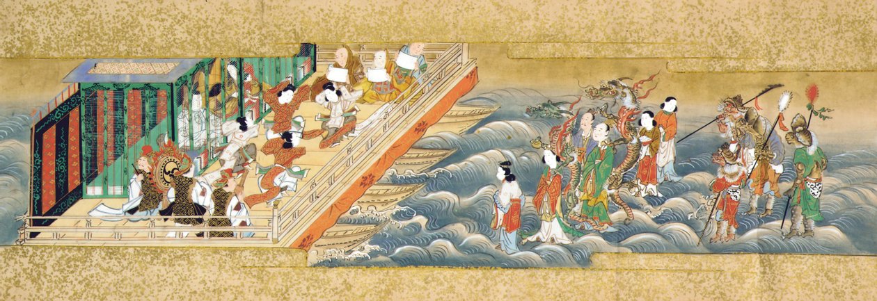 A Taishokkan történetét ábrázoló három miniatűr kézi tekercs egyike alkotó: Japanese School