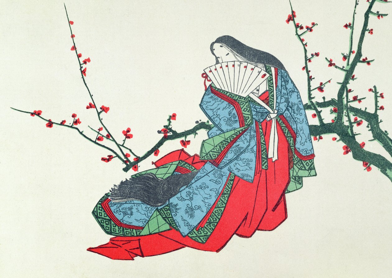 Ono no Komachi, illusztráció az LArt folyóiratban, 1875 alkotó: Japanese School