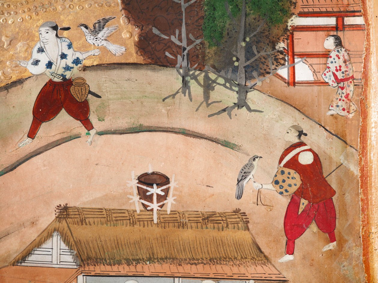 Osakazu Byobu - japán nyolctáblás hajtogatott paraván (festmény) alkotó: Japanese School