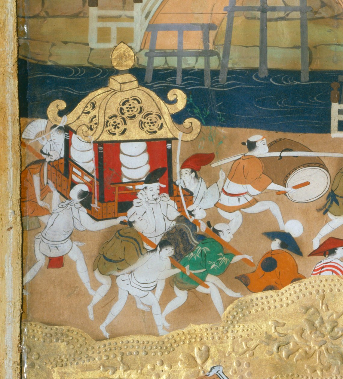 Osakazu Byobu - japán nyolctáblás hajtogatott paraván (festmény) alkotó: Japanese School