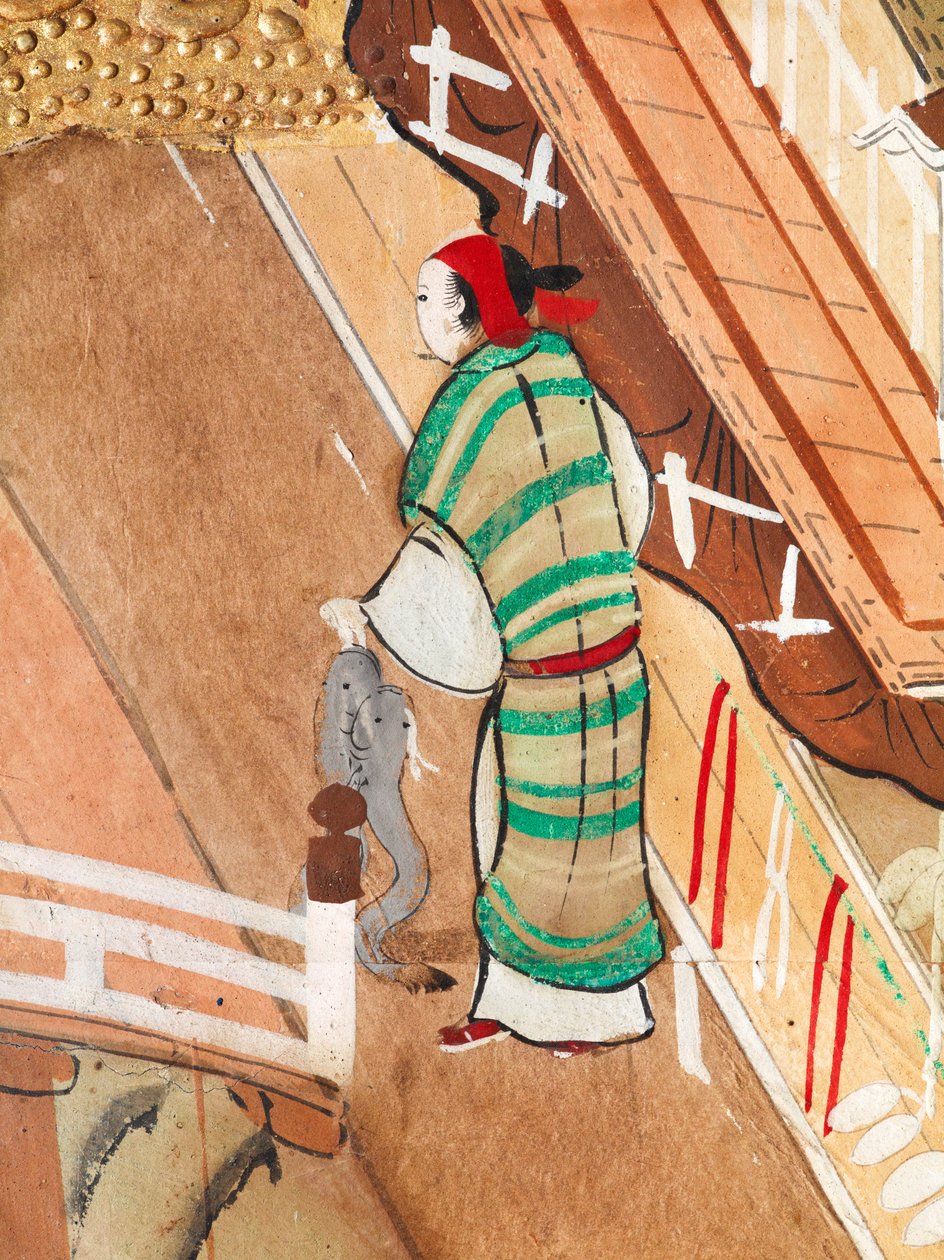 Osakazu Byobu - japán nyolctáblás hajtogatott paraván (festmény) alkotó: Japanese School