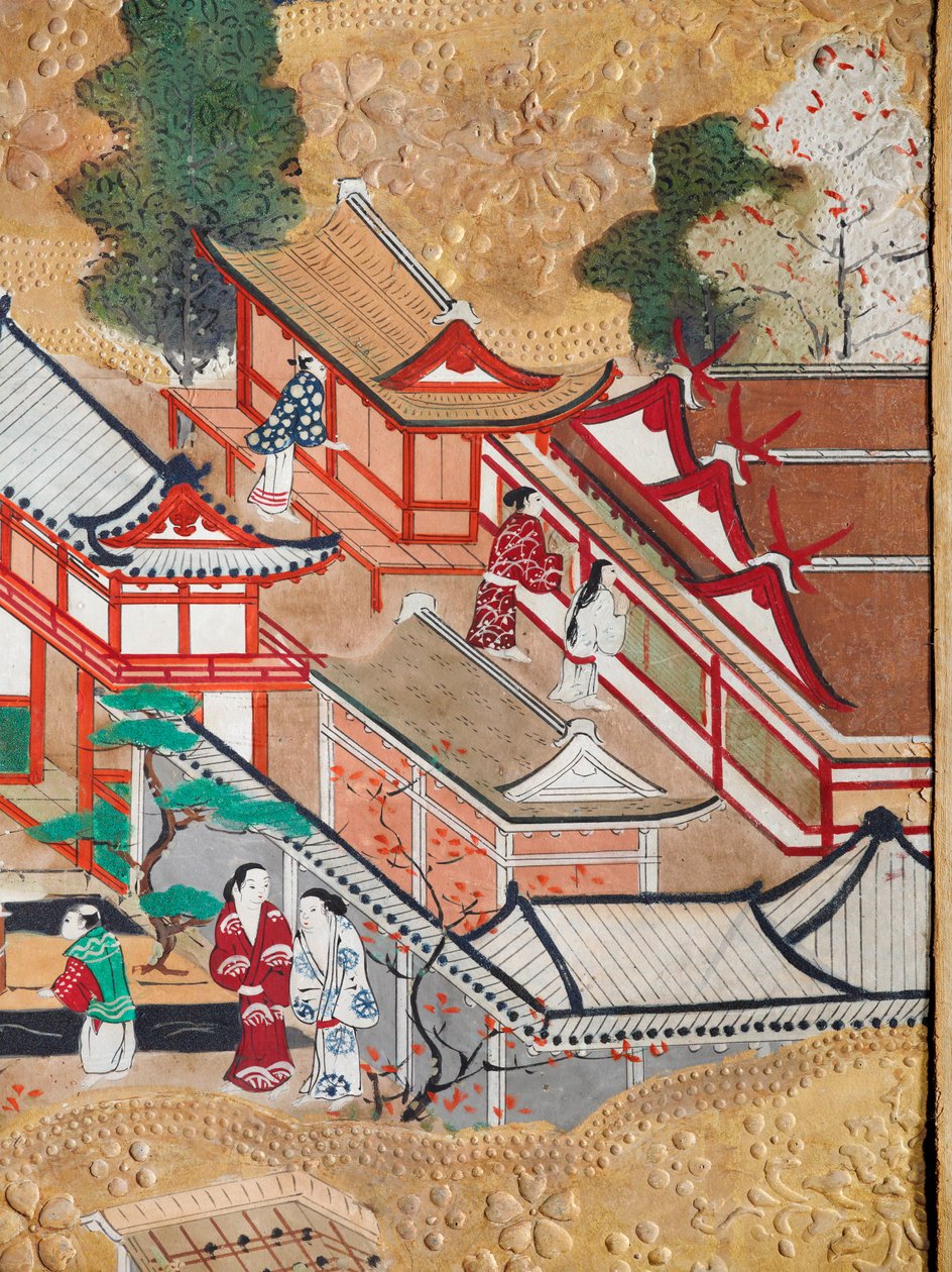Osakazu Byobu - japán nyolctáblás hajtogatott paraván (festmény) alkotó: Japanese School