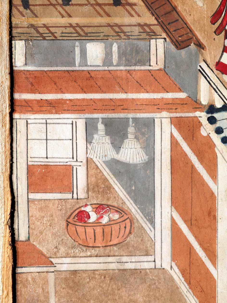 Osakazu Byobu - japán nyolctáblás hajtogatott paraván (festmény) alkotó: Japanese School