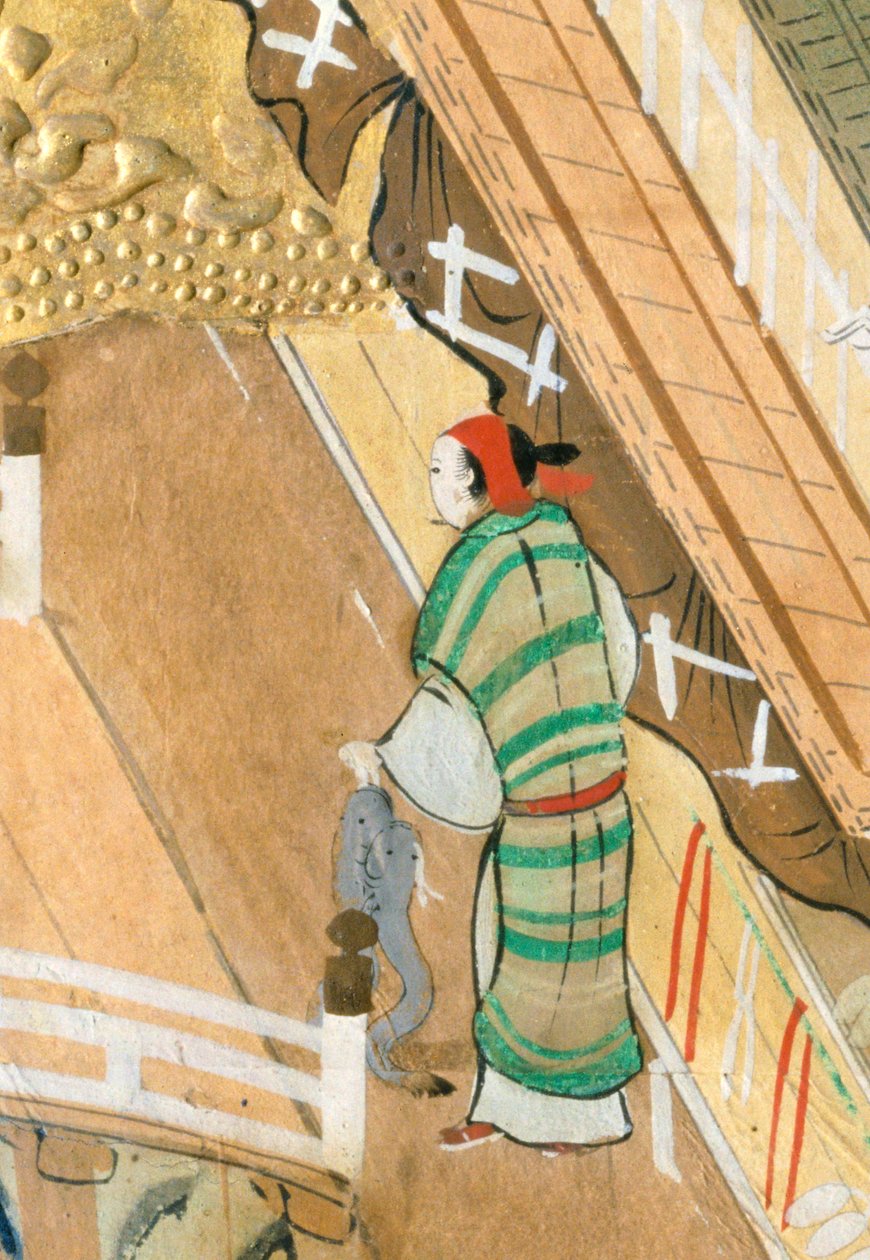 Osakazu Byobu - japán nyolctáblás hajtogatott paraván (festmény) alkotó: Japanese School