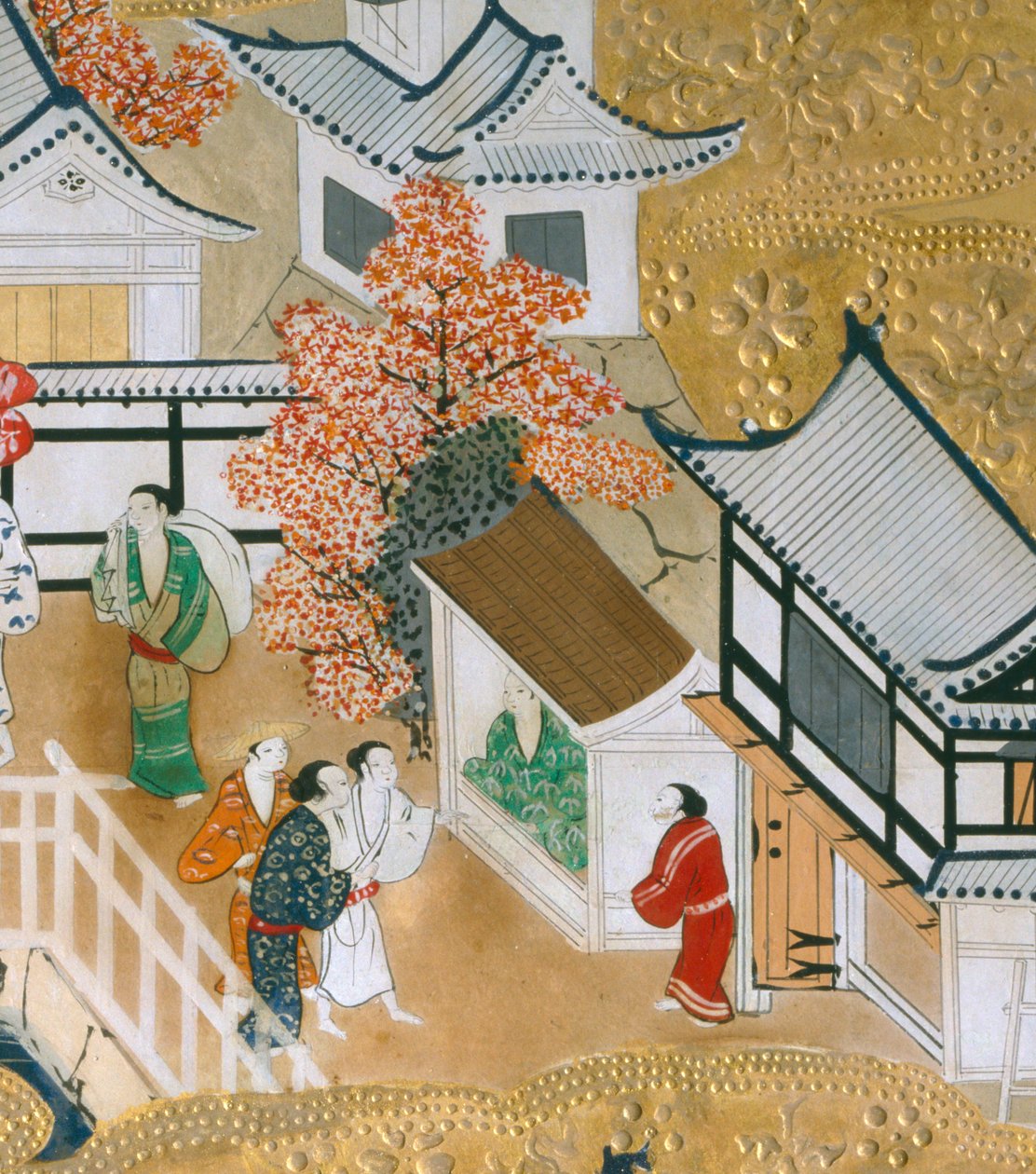 Osakazu Byobu - japán nyolctáblás hajtogatott paraván (festmény) alkotó: Japanese School