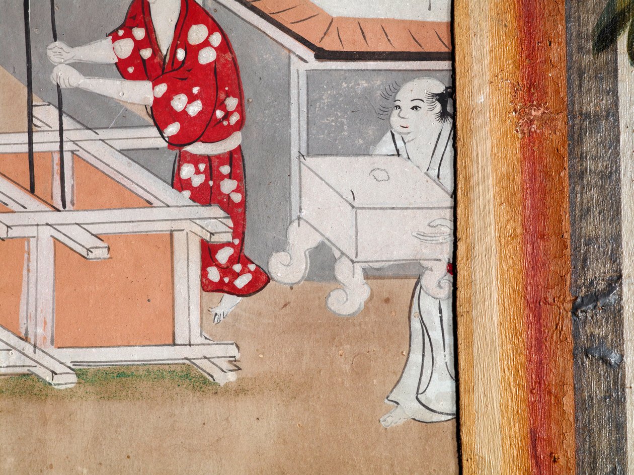 Osakazu Byobu - japán nyolctáblás hajtogatott paraván (festmény) alkotó: Japanese School