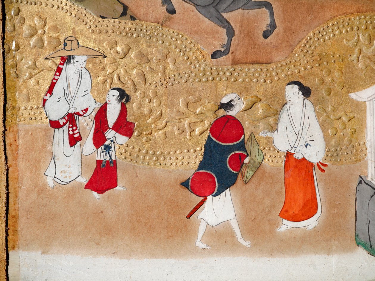 Osakazu Byobu - japán nyolctáblás hajtogatott paraván (festmény) alkotó: Japanese School